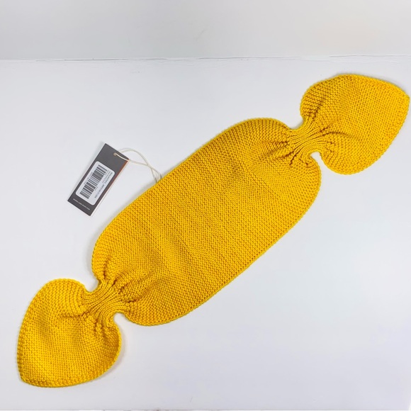 NWT MISHA&PUFF Adult Women Scarf 100% Merino Wool Knit Neck Warmer Yellow (g41) - Picture 8 of 12